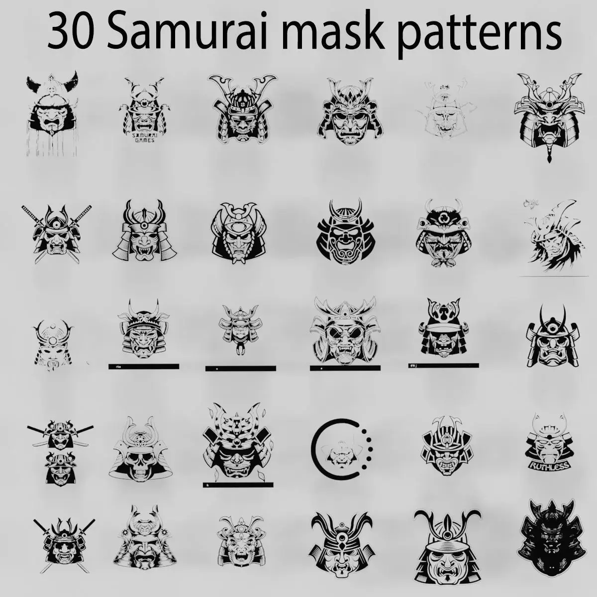 Samurai mask patterns 3D model