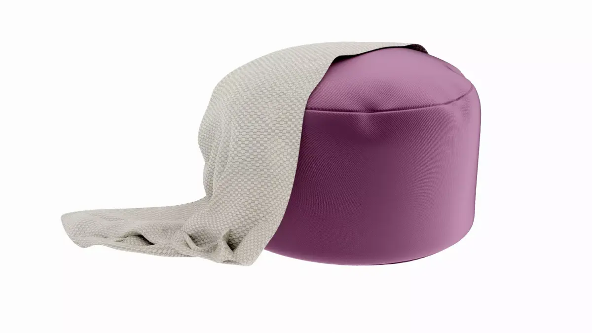 Pouf and blanket  Free 3D model