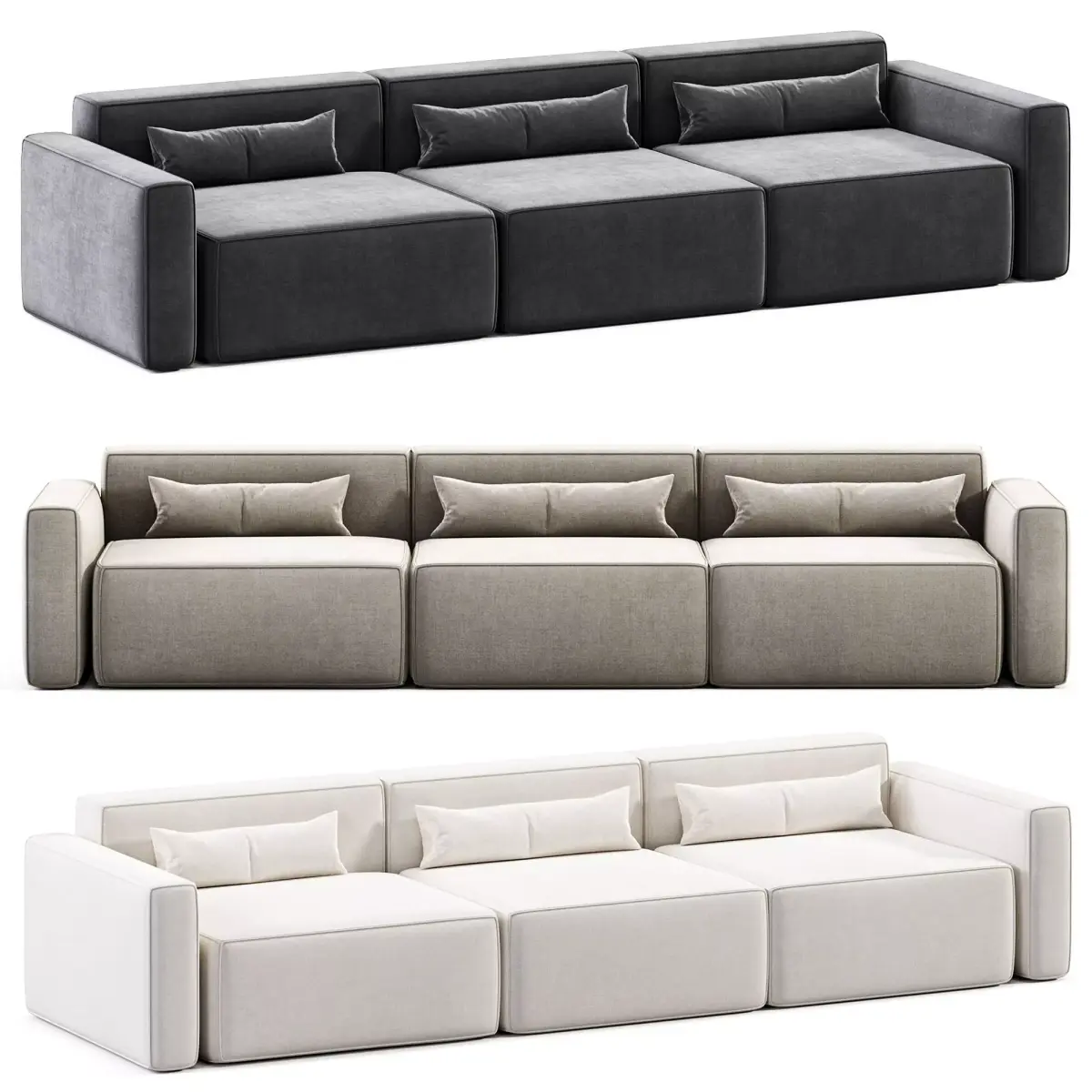  Mix Modular 3 Piece Sofa Free 3D model