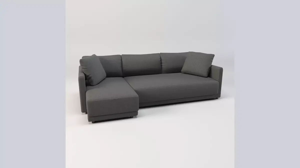 Gather arm wide chaise sectional sofa Free low-poly 3D model