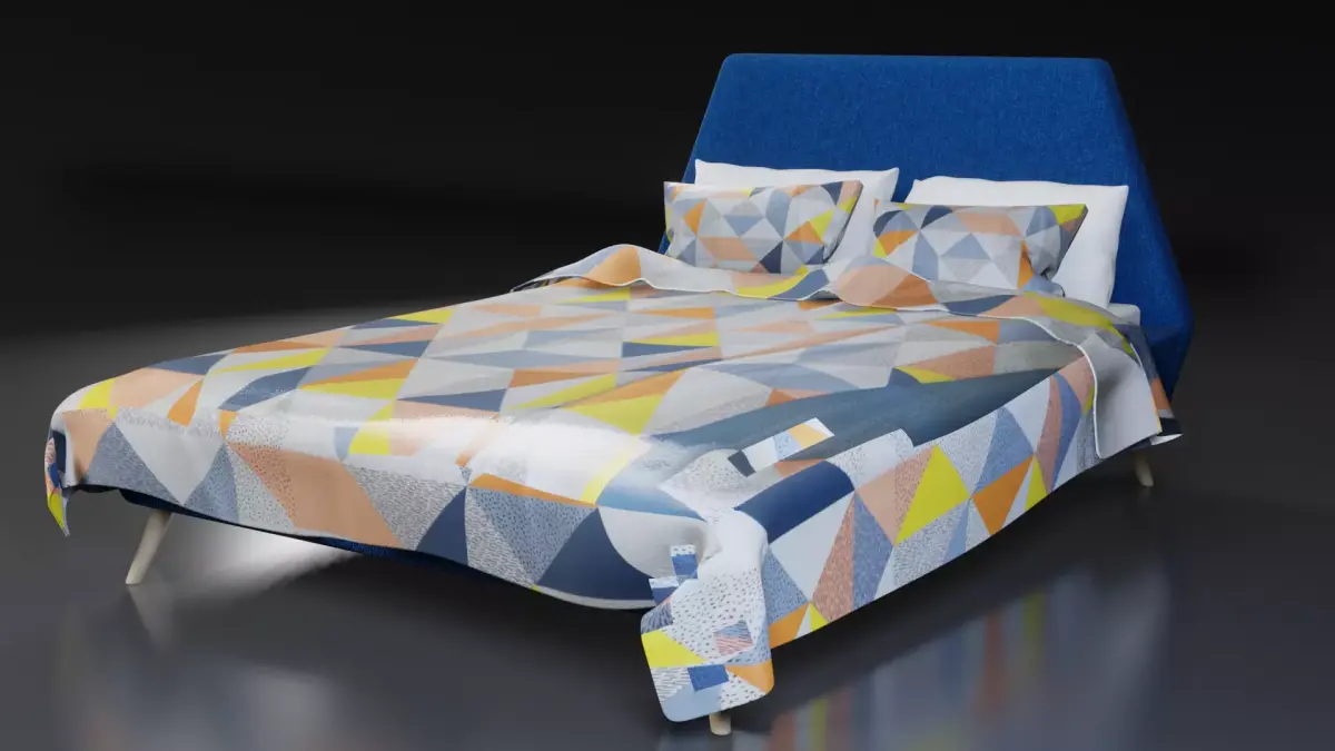 JASPER UPHOLSTERED DOUBLE BED Free 3D model