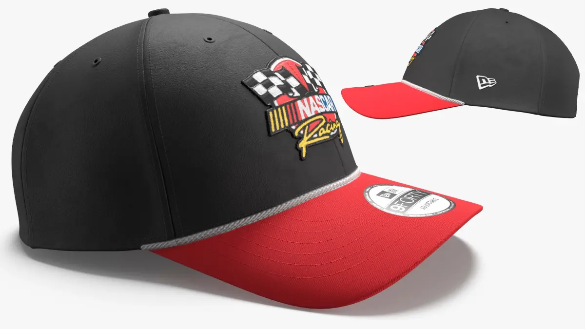 NASCAR Racing New Era 9FORTY A Frame Adjustable Hat Black Red 3D model