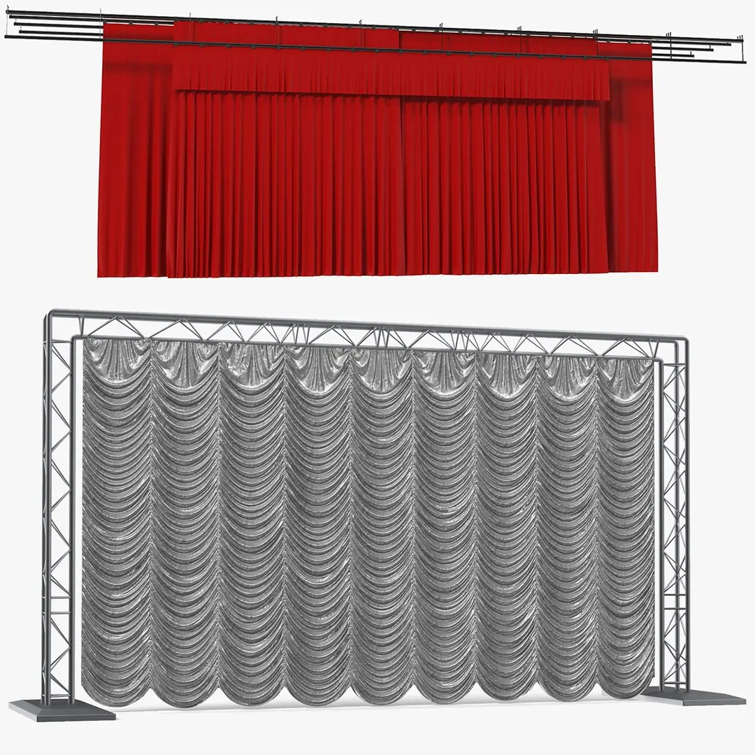 Stage Curtains Collection 3D model