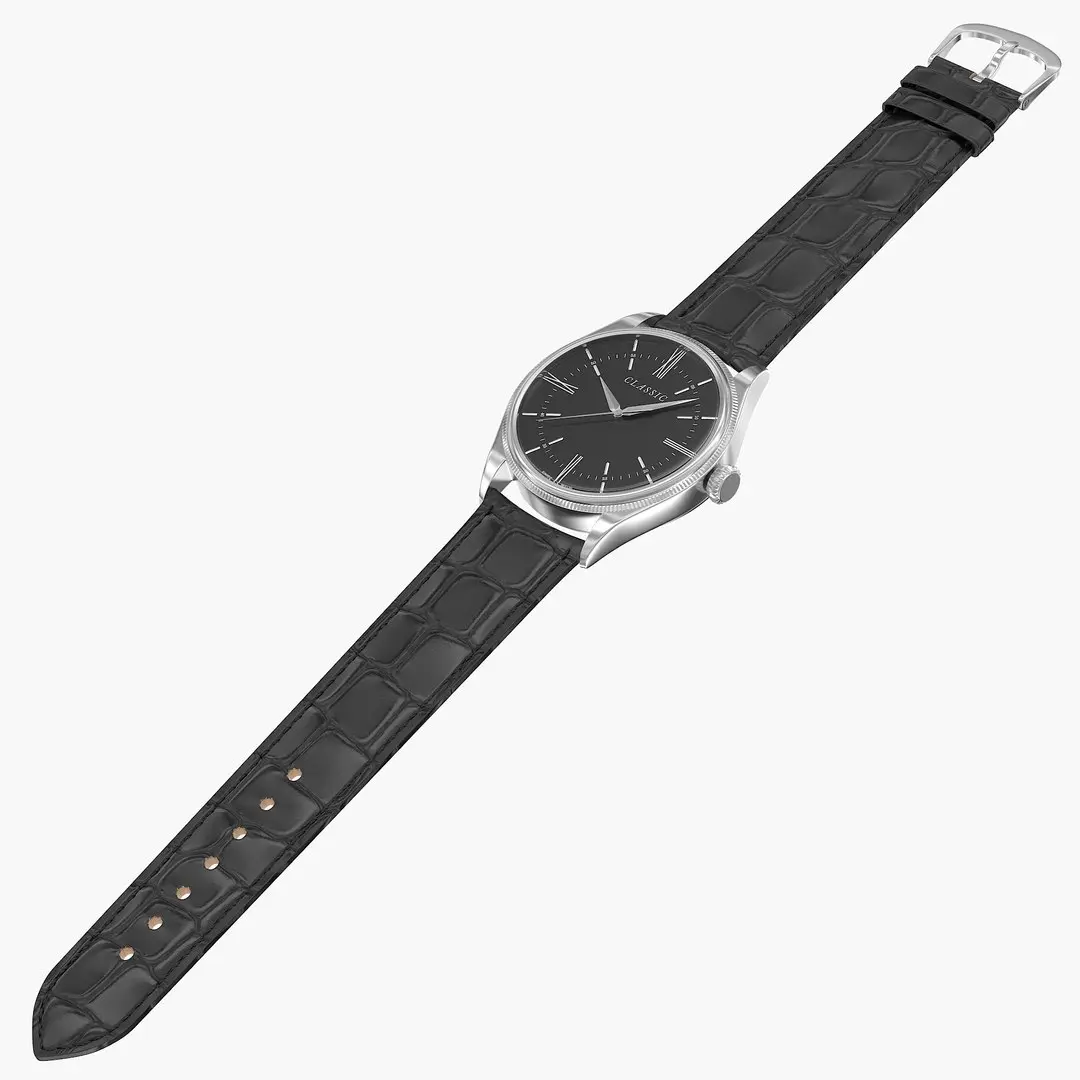 Classic Open Wrist Watch 1 3D model