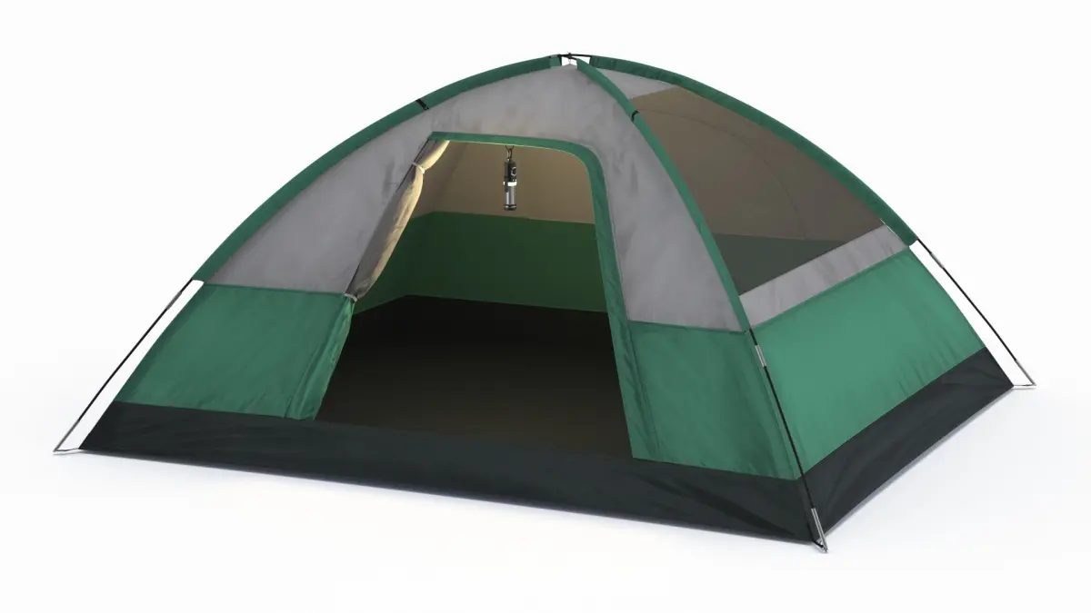 Outdoor Shelter Tent with Insect Protection Lamp Green 3D model