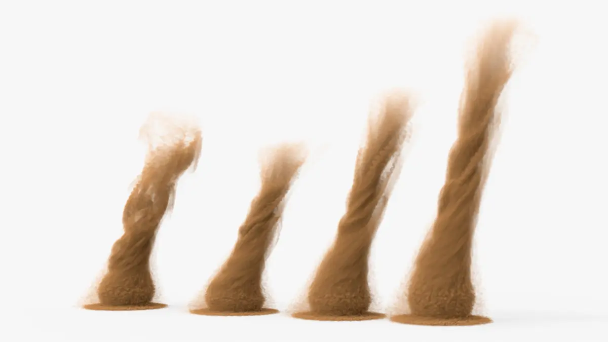 Twisting Dust Devil Sand VDB for Blender 3D model