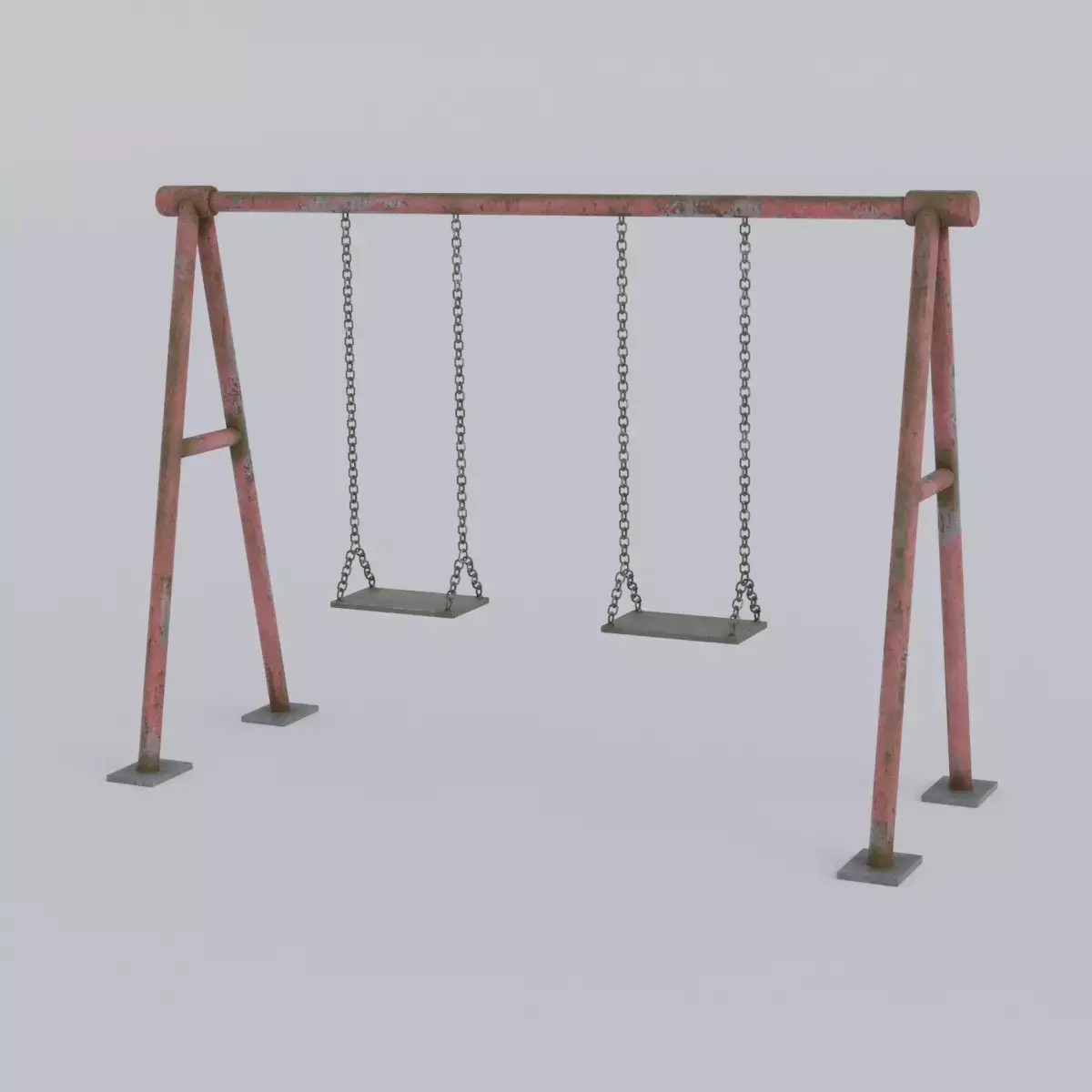 Outdoor swing for kids Low-poly 3D model