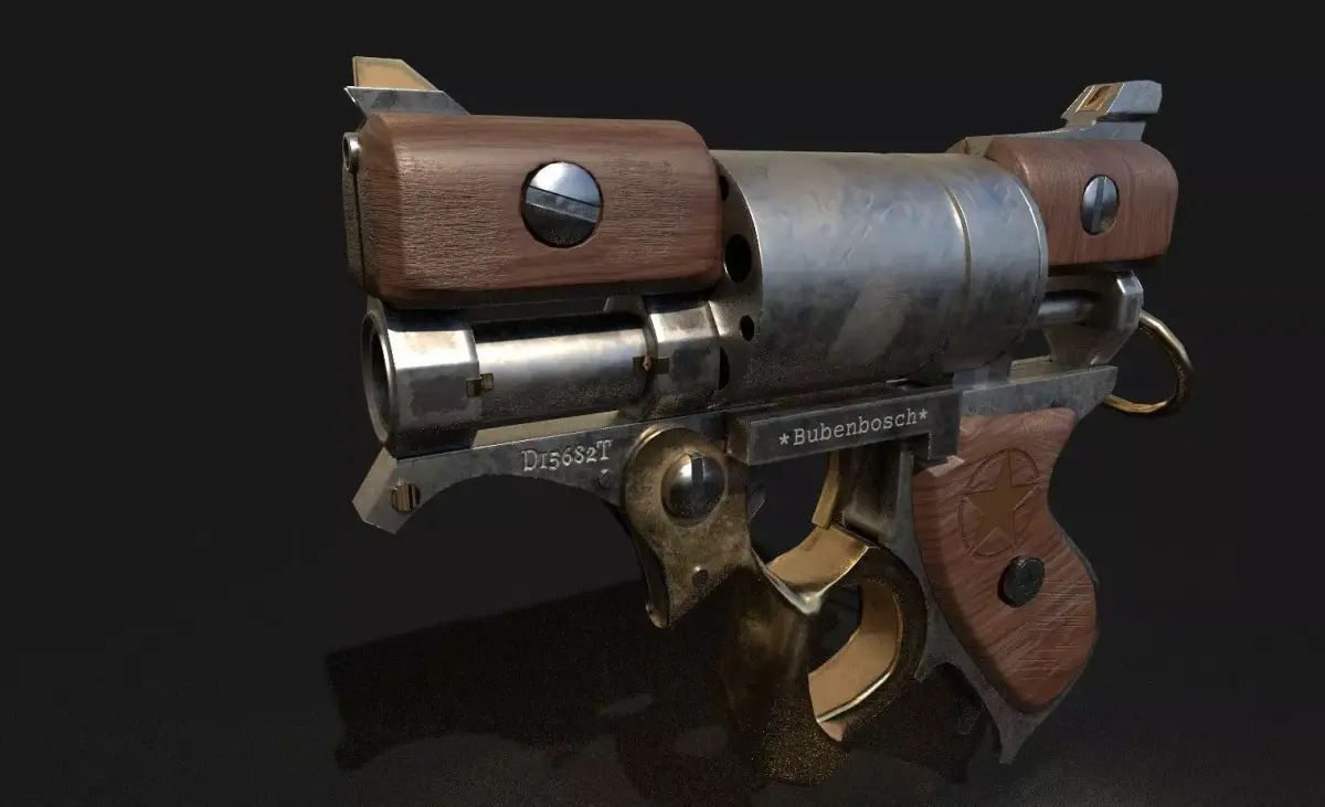 steampunk Gun 3D model shop
