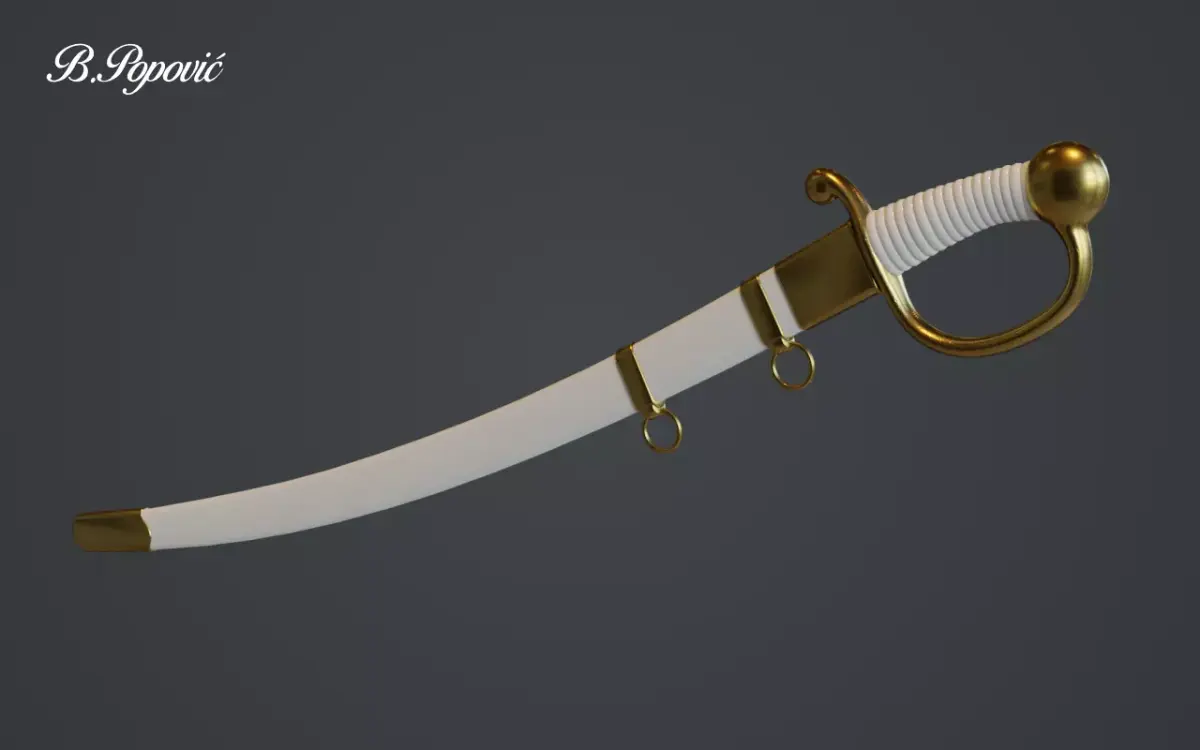 Sabre gold sword 3D model