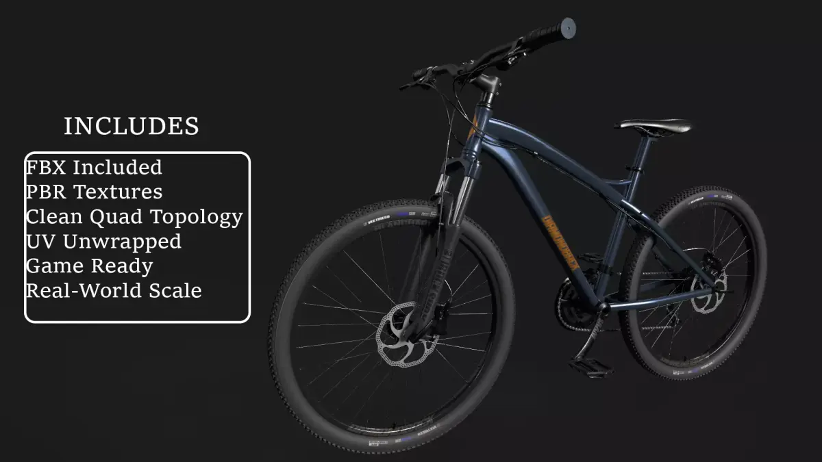 Mountain Cycle 3D Model Low Poly PBR Textured FBX Low-poly 3D model