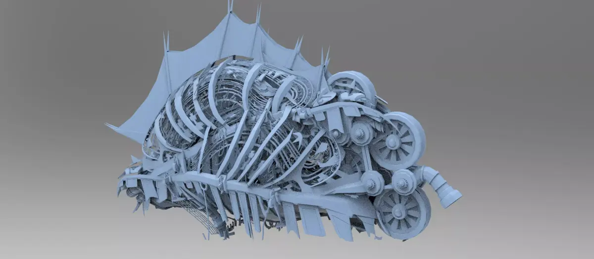 Ivy Tortoise Steampunk ship 15 3D model