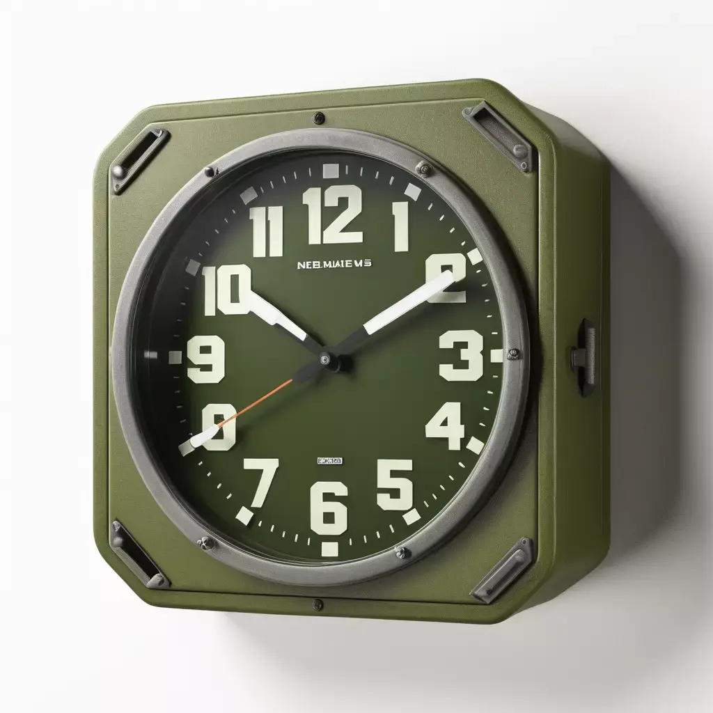Industrial Military Style Wall Clock 3D model