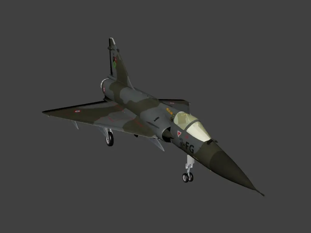 Dassault Mirage 2000 Low-poly 3D model