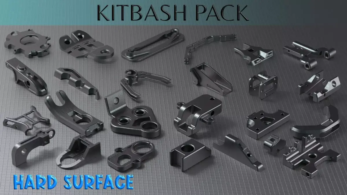 kitbash hard surface pack automatic num3 3D model