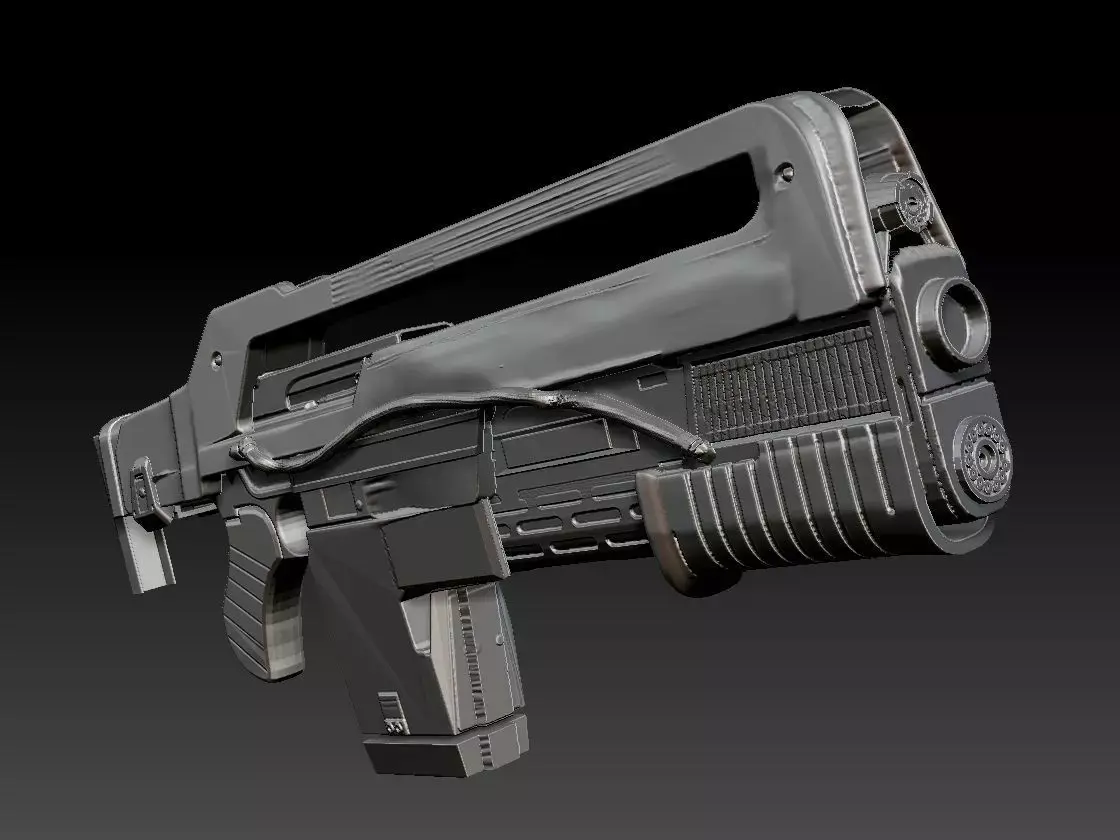 alien romulus inspired pulse rifle 3D print model purchase