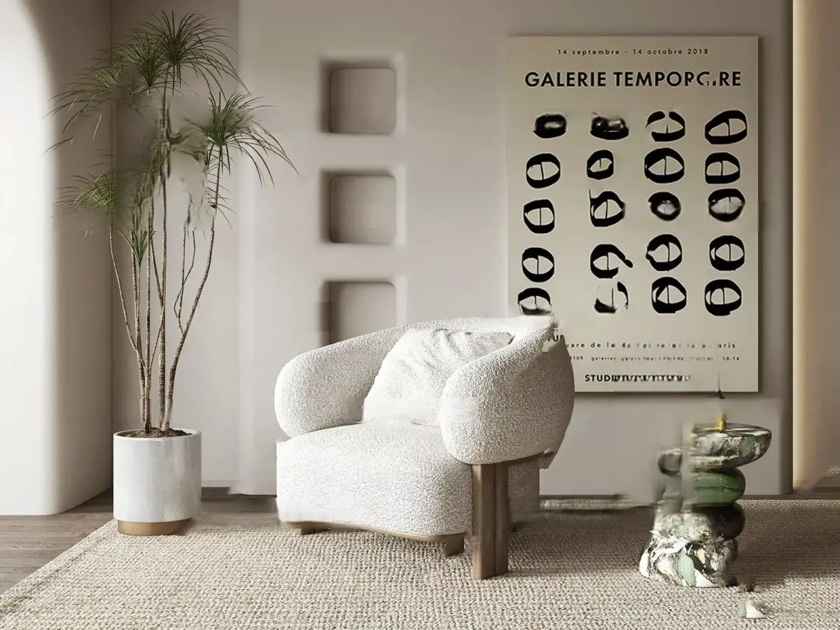 Modern Boucle Lounge Chair - Luxury Furniture 3D model