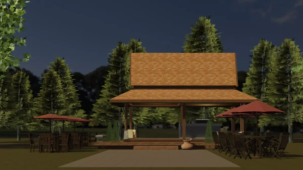 Cafe pavilion 25T06 3D model