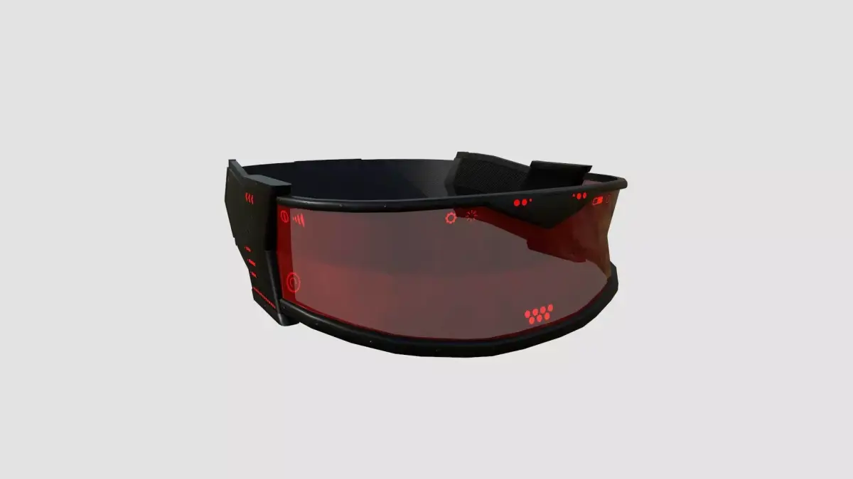 SciFi Glasses C02 Black Red - Character Design Fashion Low-poly 3D model