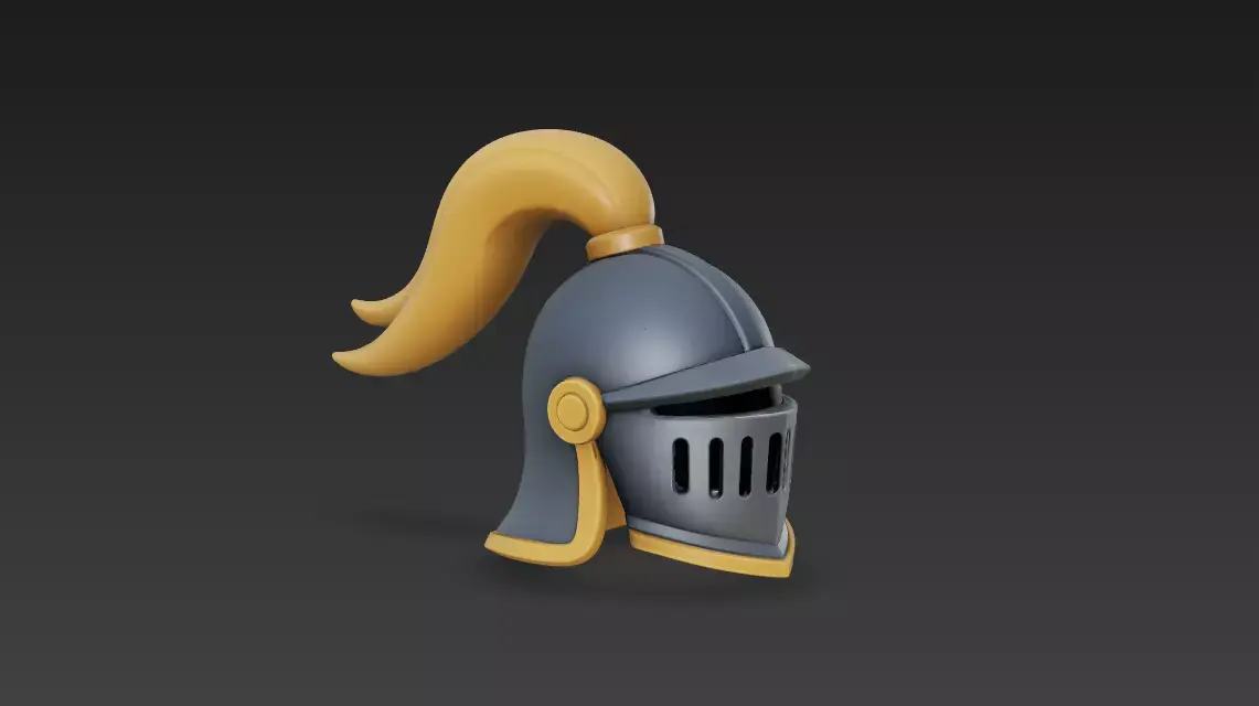 Stylized Medieval Knight Helmet 3D Model  PBR Asset 4K Textures 3D model