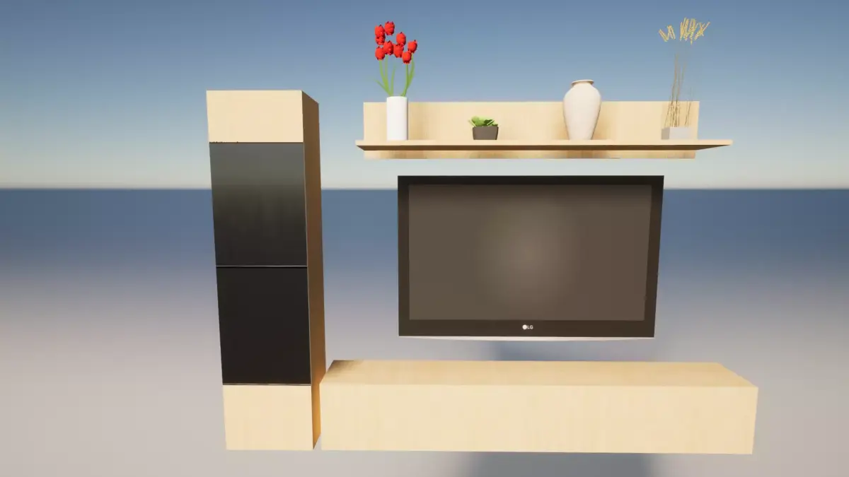 Living Room Wall Furniture Free low-poly 3D model