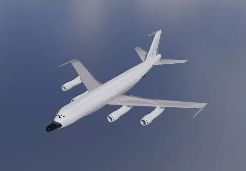 KC-135T Style Military Jet - Custom 1950s Transport Low-poly 3D model
