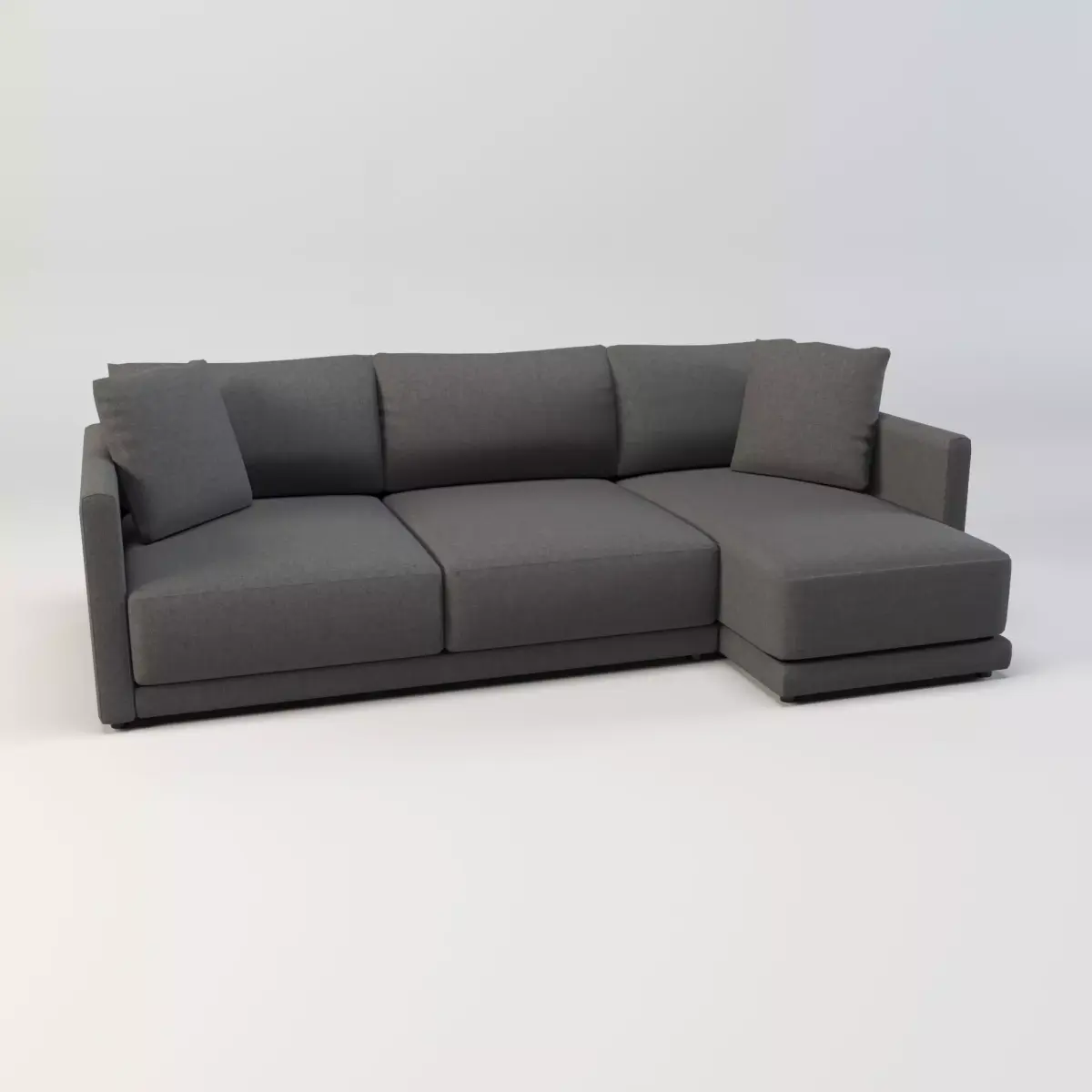 Gather arm wide chaise sectional sofa Free low-poly 3D model purchase