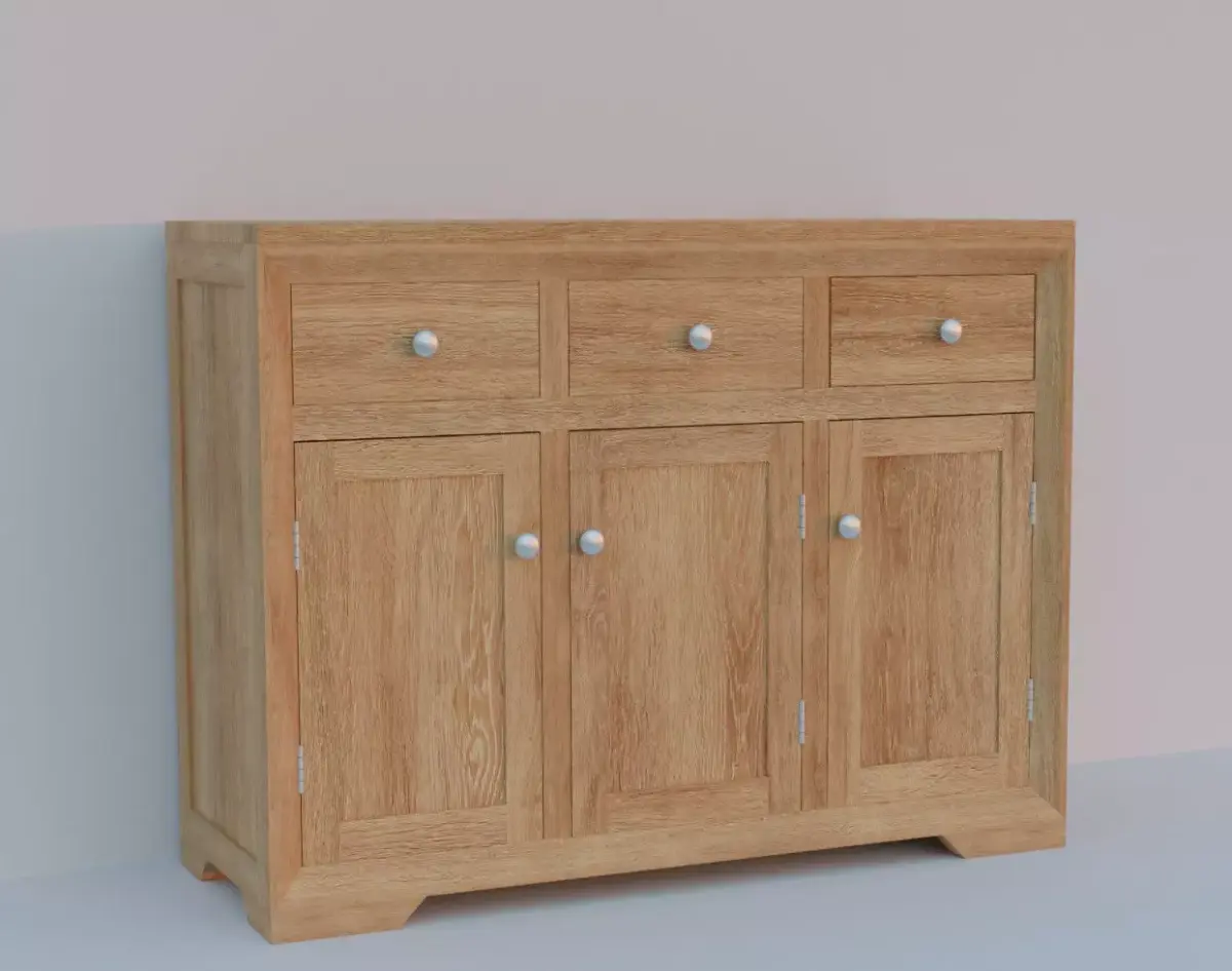 Oak Wood Sideboard Cupboard Free 3D model