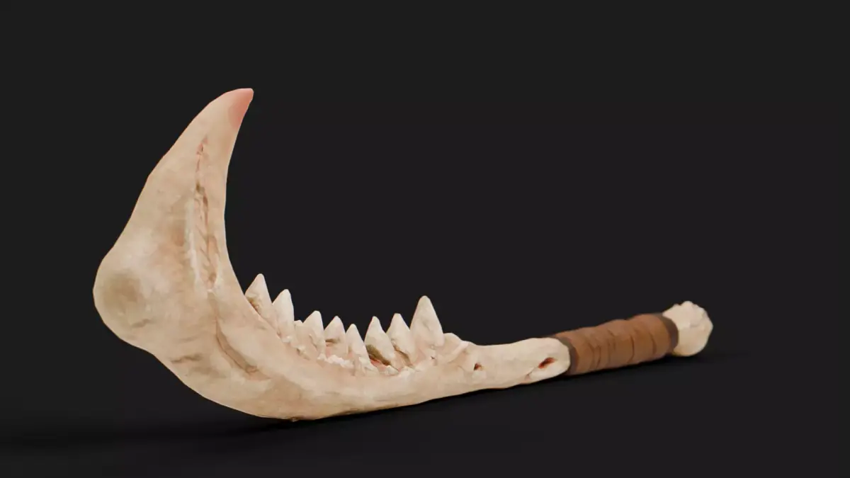 Ancient Bone Machete Low-poly 3D model