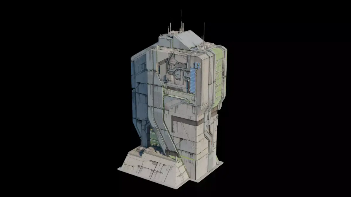 Cyberpunk Building 7 Low-poly 3D model purchase