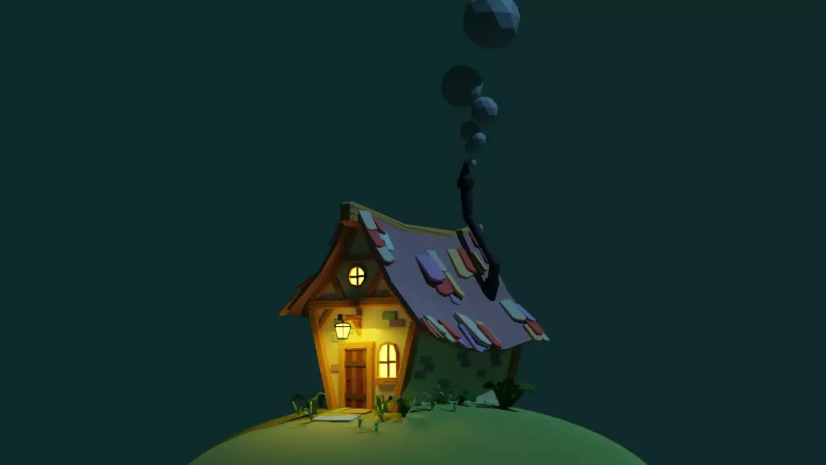3D Lowpoly Medihouse Low-poly 3D model