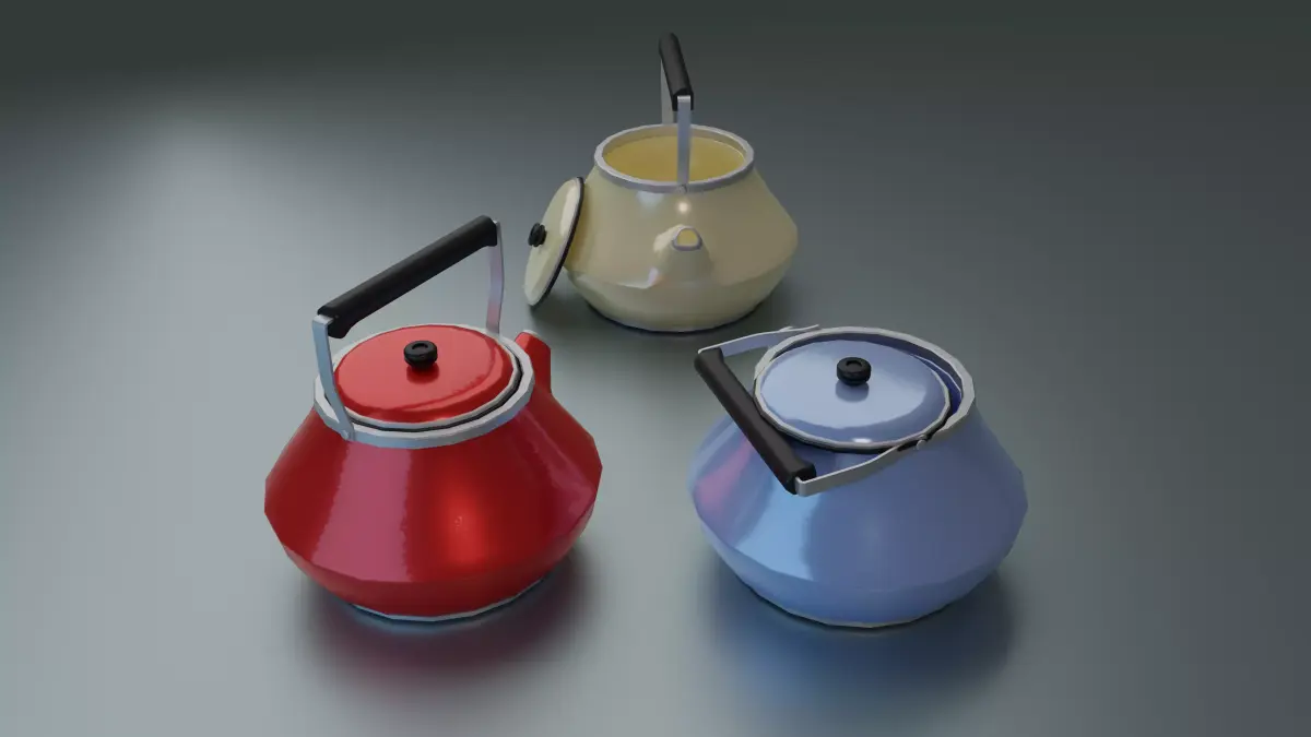 Kettle tea Free low-poly 3D model