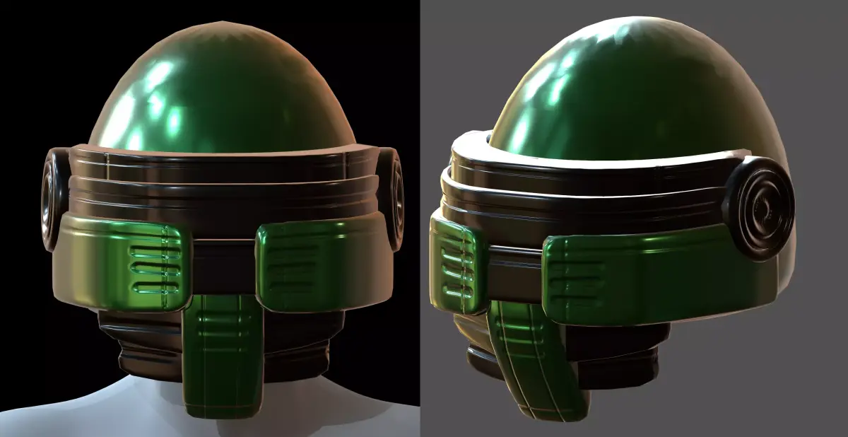 Gas mask helmet 3d model scifi low-poly 3d model Low-poly 3D model 2