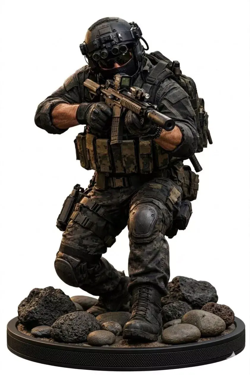 Elite Night Ops Assault Soldier STL Tactical Miniature Model 3D print model