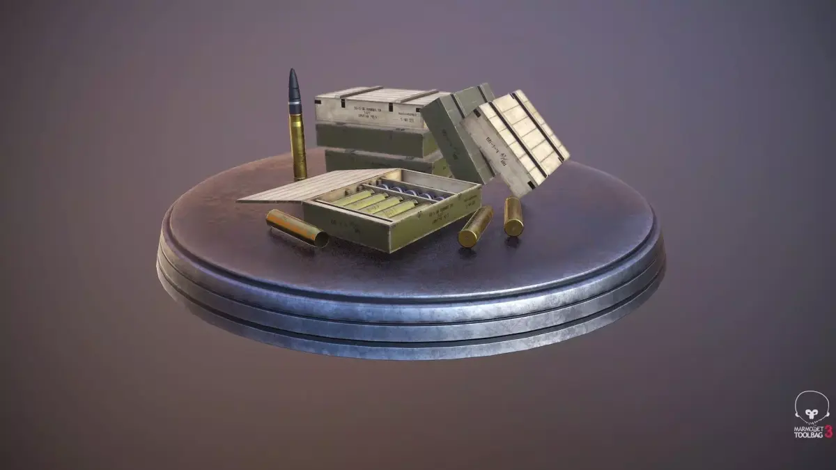 Soviet 76-mm shells boxes low poly Low-poly 3D model
