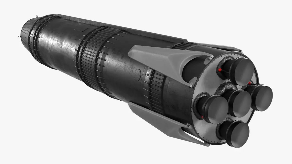 Next Generation Space Rocket Black Rigged for Cinema 4D 3D model