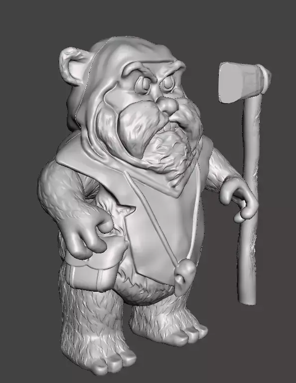 STL File 3D Ewoks CHUKHA 3D print model 3D print model  3D print model purchase