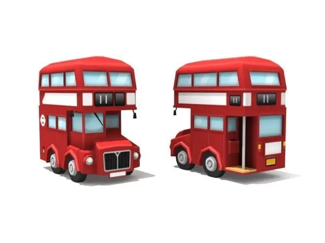 London double decker bus Low-poly 3D model