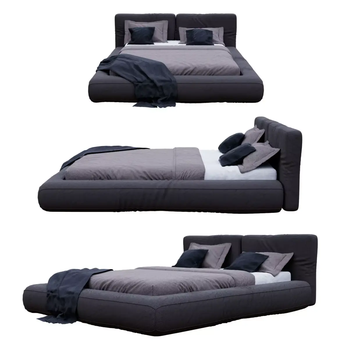 Bed C bedroom furniture sets home Free 3D model