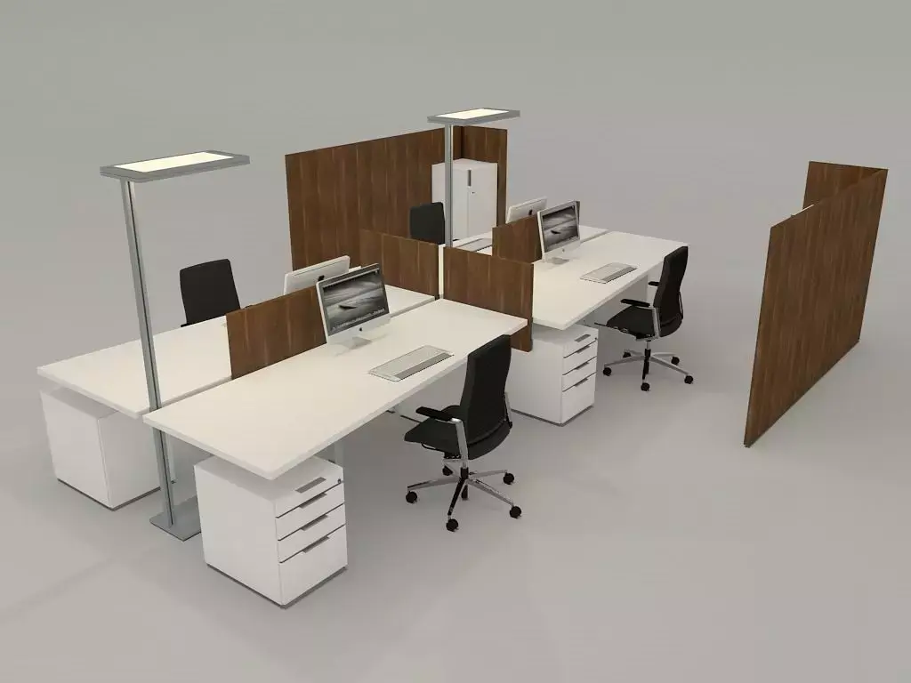office desk with accessories Free 3D model