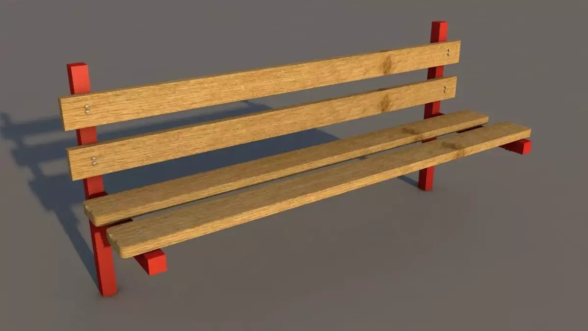 Bench wooden Free 3D model purchase