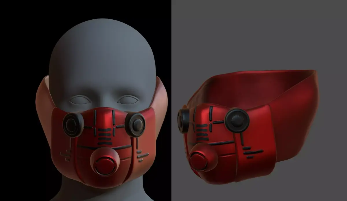 Gas mask helmet 3d model scifi Low-poly  Low-poly 3D model 561