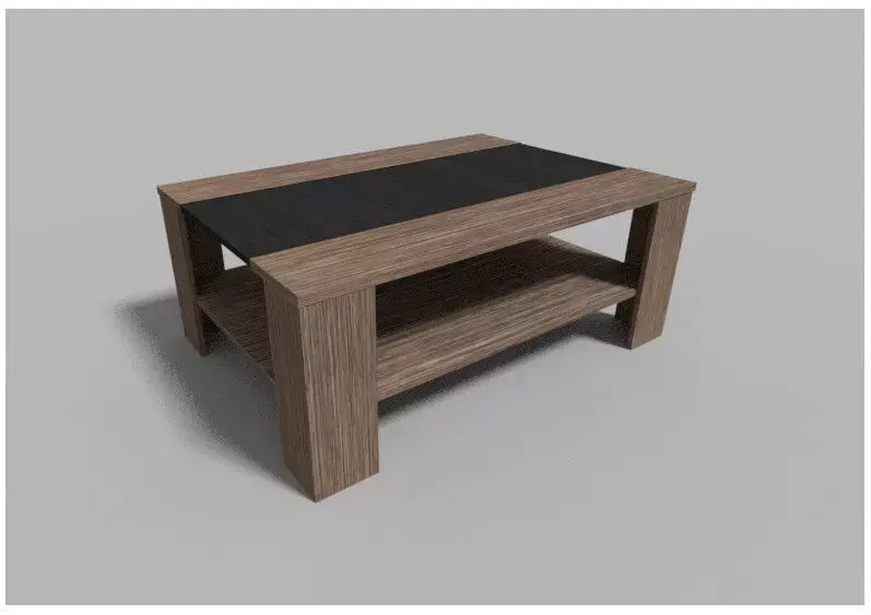 Table coffee with shelf Free low-poly 3D model