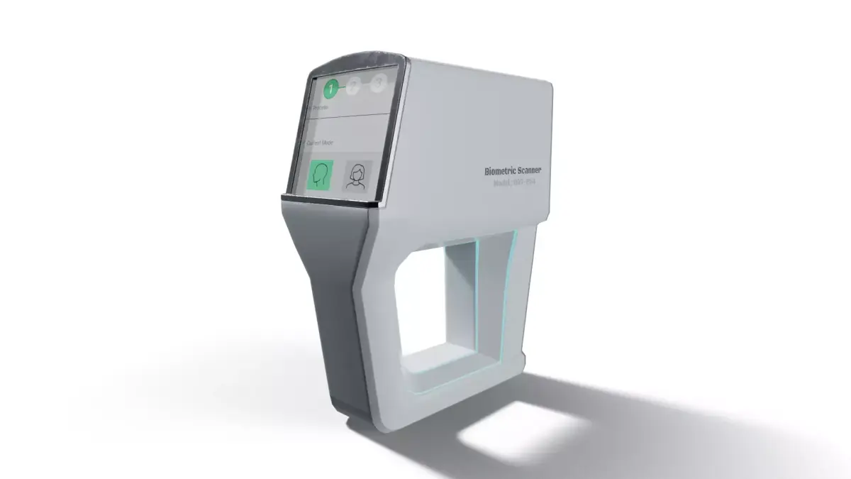 Sci-Fi Biometric Hand Scanner - Game-Ready Low-poly 3D model