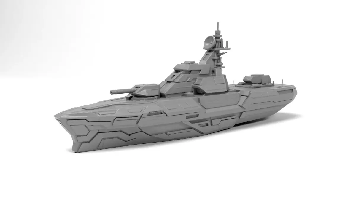 Sci-fi ship 3D print model