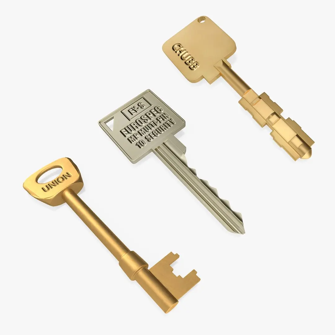 Door Lock Keys Collection 2 3D model
