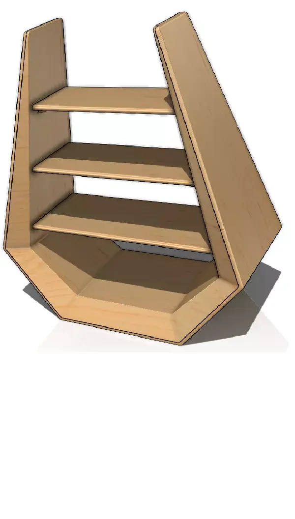 Special Wooden Showcase Free low-poly 3D model
