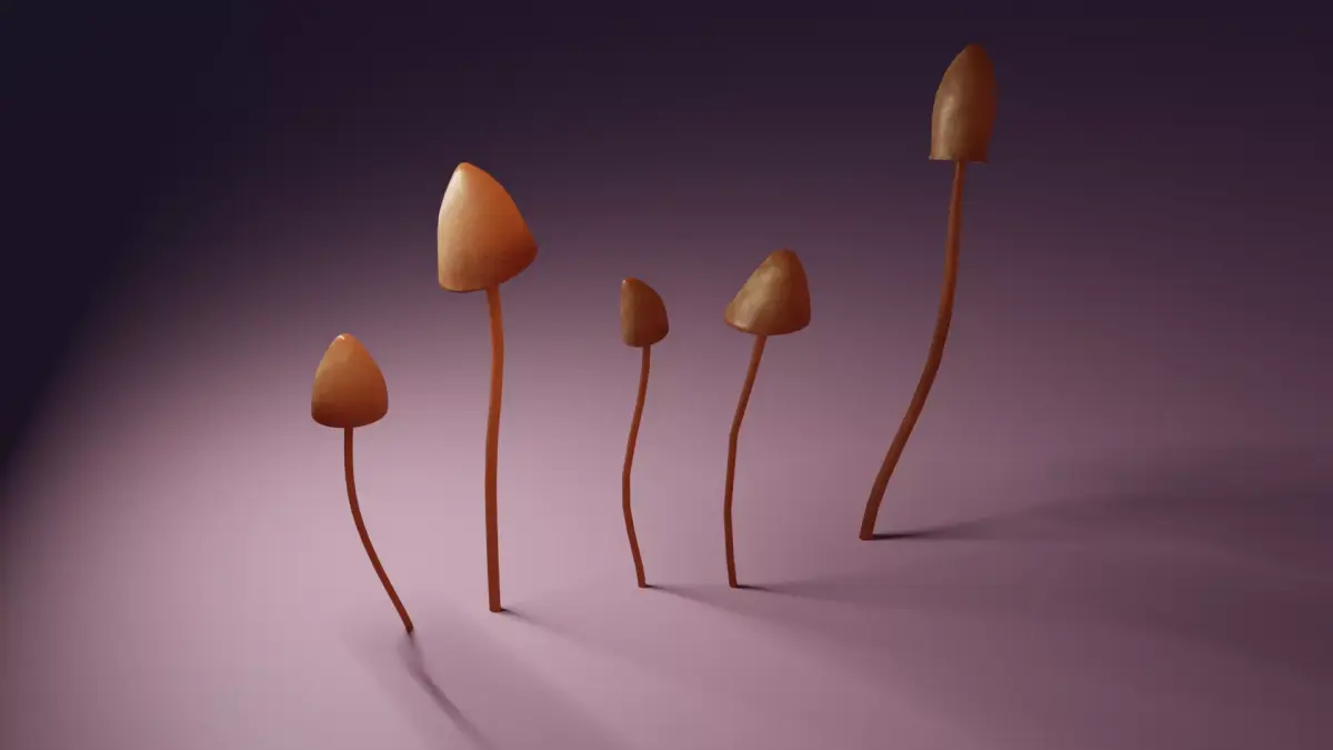 Shrooms group of sprouts Free 3D model