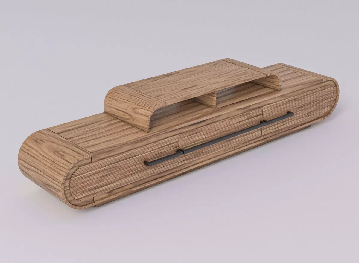 Furniture Set wooden box with handle 3D model