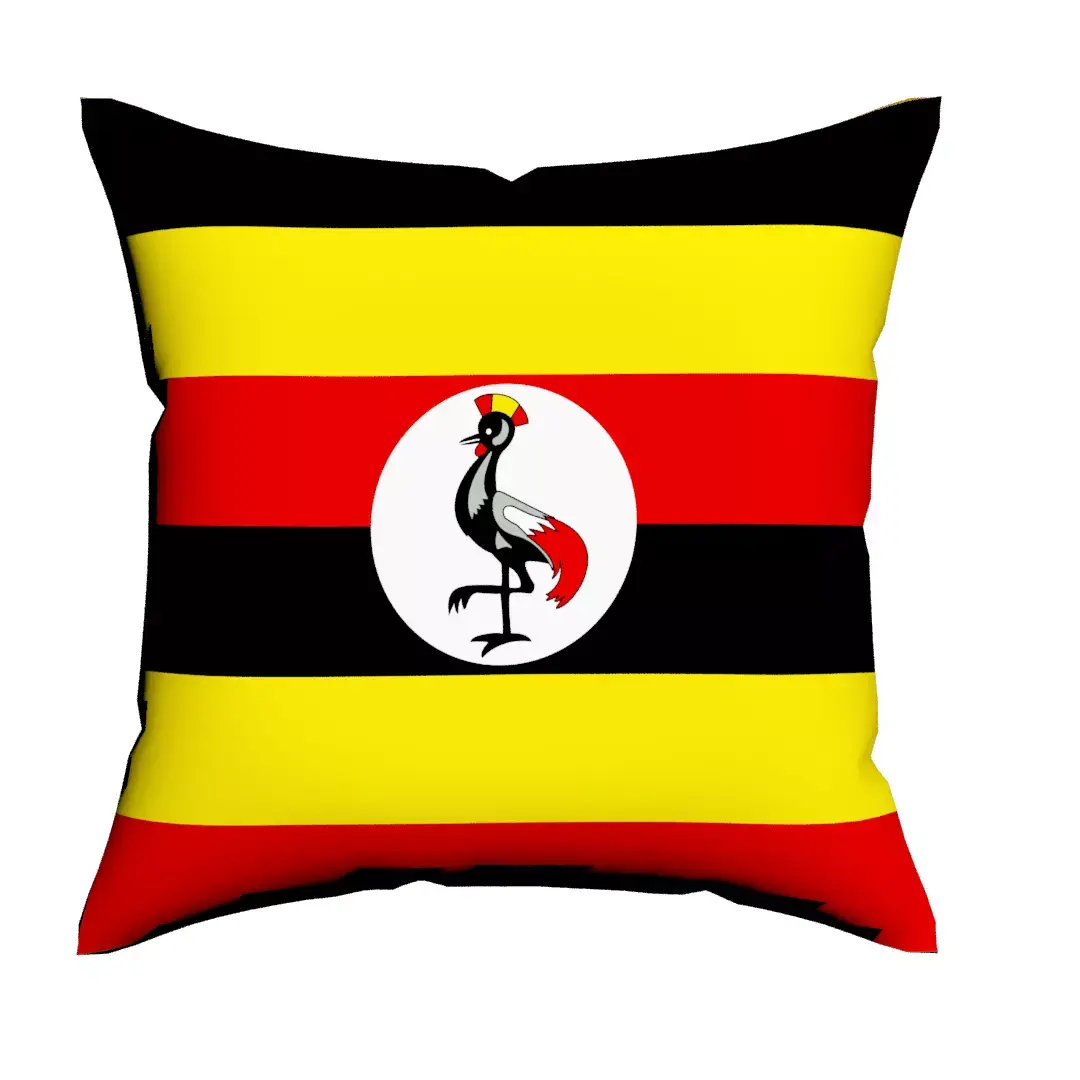Uganda Flag square Cotton Pillow 3D model