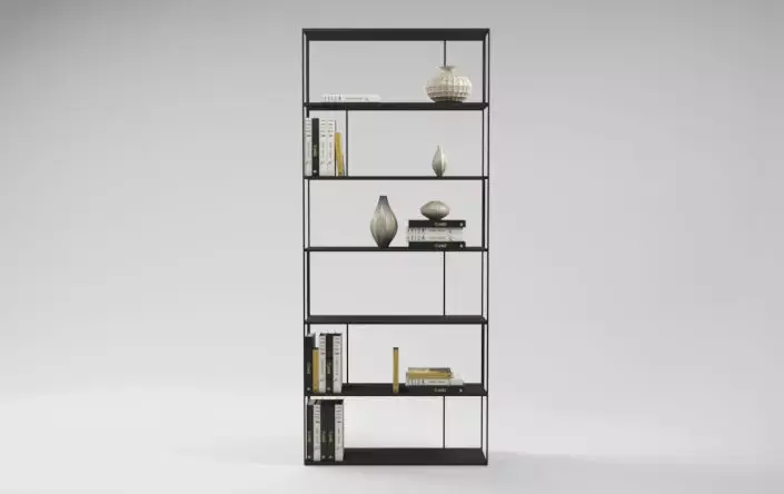 Metal black bookshelf in a modern style Free 3D model